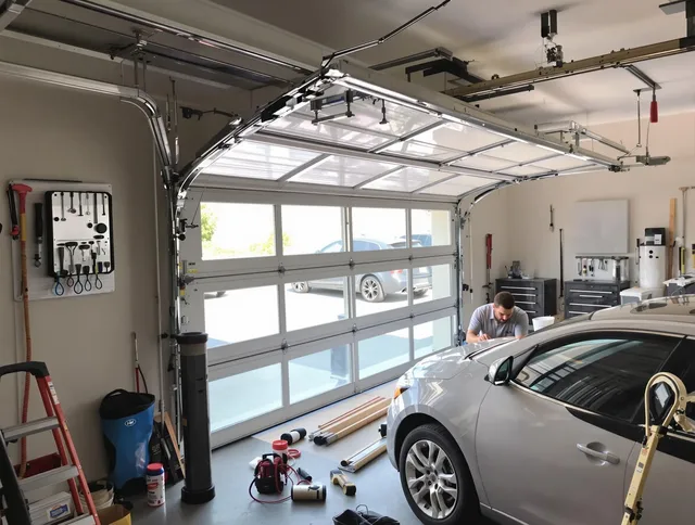Garage door noise reduction service by Barrington Garage Door Repair in Barrington